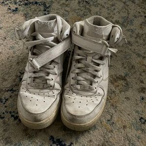White Mid Air Force 1s